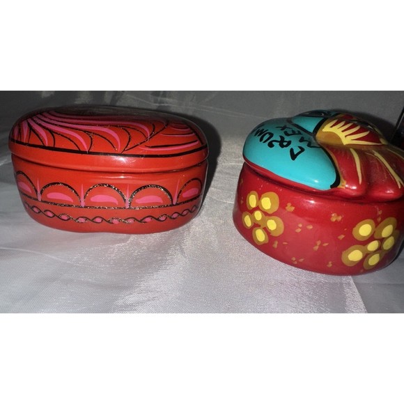 Talavera Pottery Trinket Box Dish w/ Lid Cozumel Mexican Handpainted Lot Of 2 - Picture 4 of 15